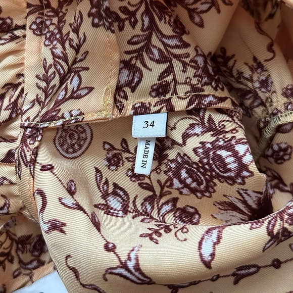 Sandro Paris Suzette Yellow Floral Ruffle Mini Dress Sz 2 - Picture 11 of 11